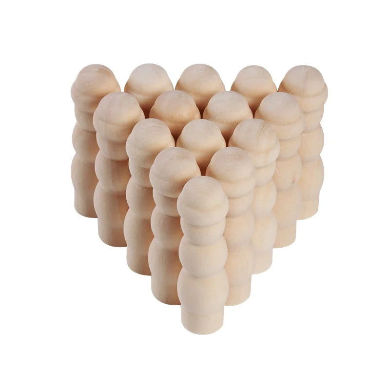 Creative Home Wooden Hanging Decorations Children's Painted Small Wooden Figures Natural Wood Color Wooden Toys MegaBDM