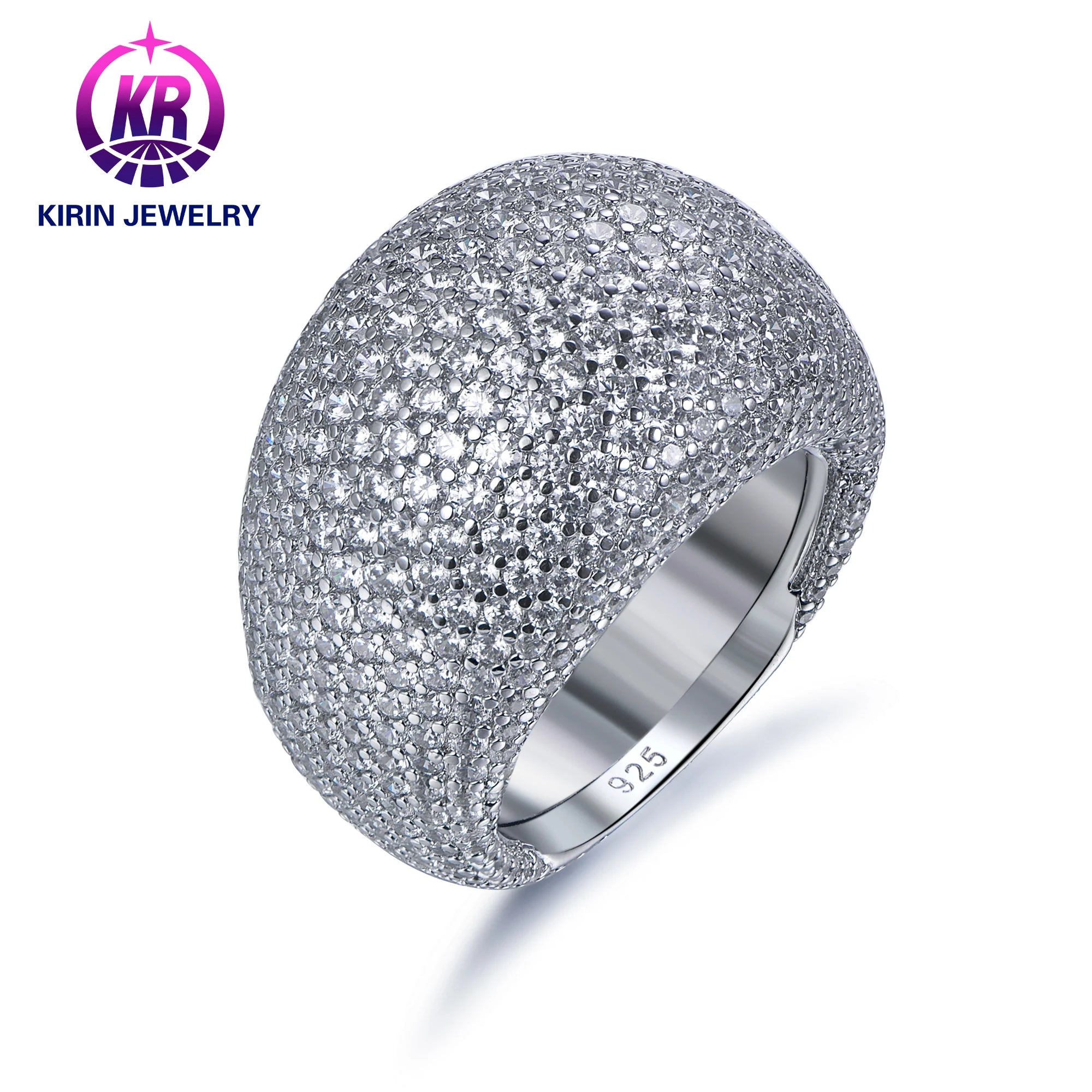 Luxury Fashion Diamond Rings 925 Sterling Silver Full Diamond Design 3A Cubic Zirconia for Woman Men Wedding Rings