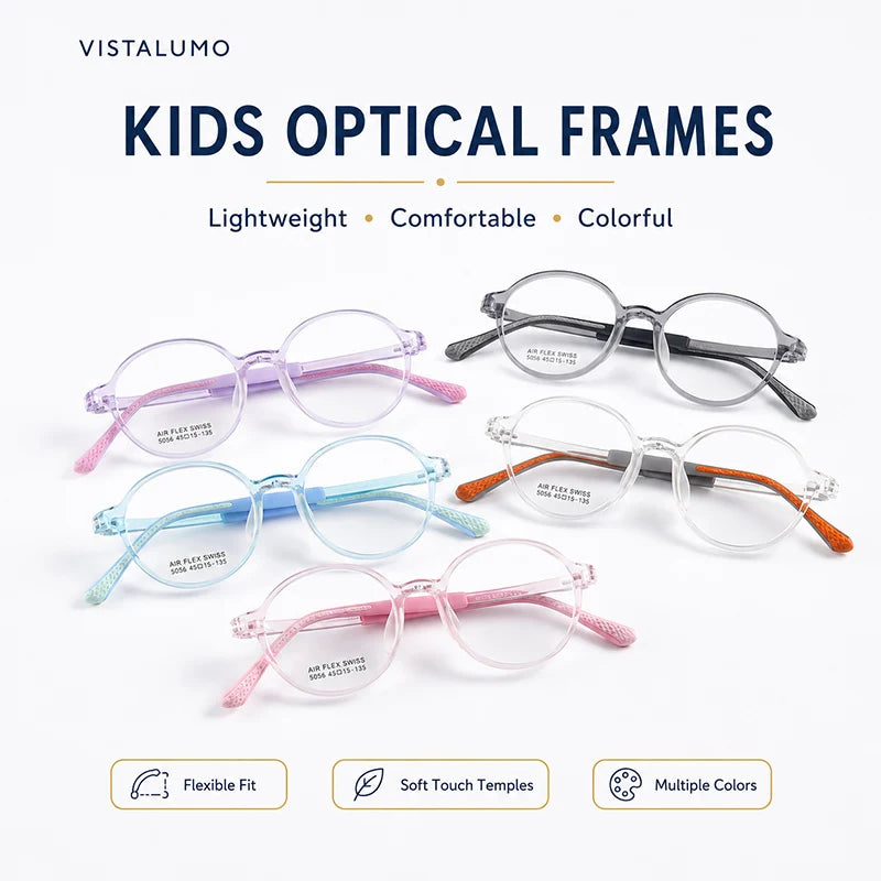 Kids Glasses Frames Flexible TR90 Optical for Boys Girls Round Soft Silicone Temple Lightweight OEM ODM Custom Logo Manufacturer MegaBDM