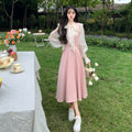 Plus Size Fall Sweet Casual Maxi Dress For Women Empire Lace Dress