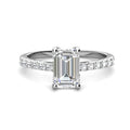 Fine Women Jewelry 925 Silver 18ct Gold Plated GRA Certified Emerald Cut Moissanite Baguette Ring Destiny Jewellery