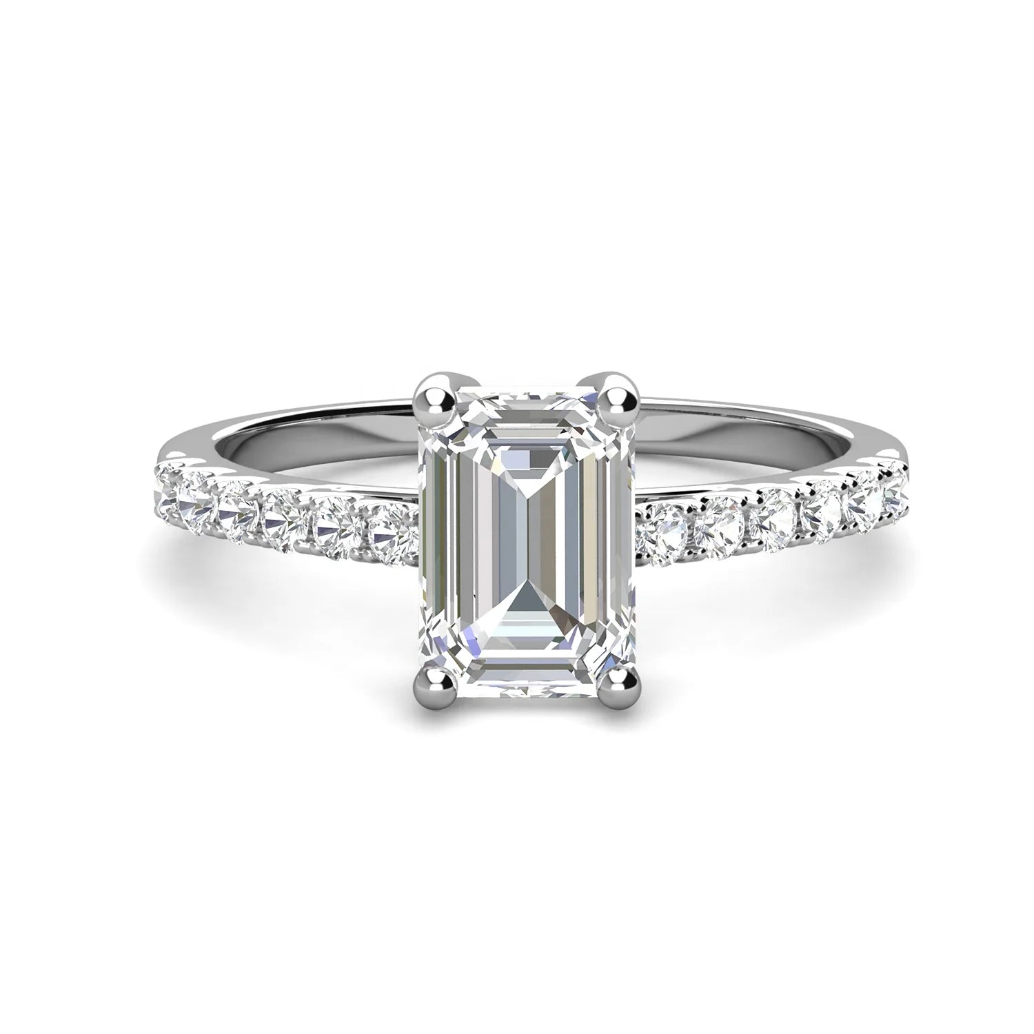 Fine Women Jewelry 925 Silver 18ct Gold Plated GRA Certified Emerald Cut Moissanite Baguette Ring Destiny Jewellery