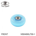 Custom PU Furniture Caster Wheel 60x24mm Sky Blue Polyurethane Swivel Wheel WB04060LT90-1 MegaBDM