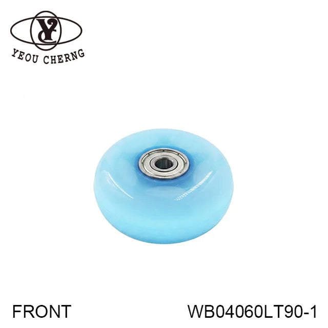 Custom PU Furniture Caster Wheel 60x24mm Sky Blue Polyurethane Swivel Wheel WB04060LT90-1 MegaBDM
