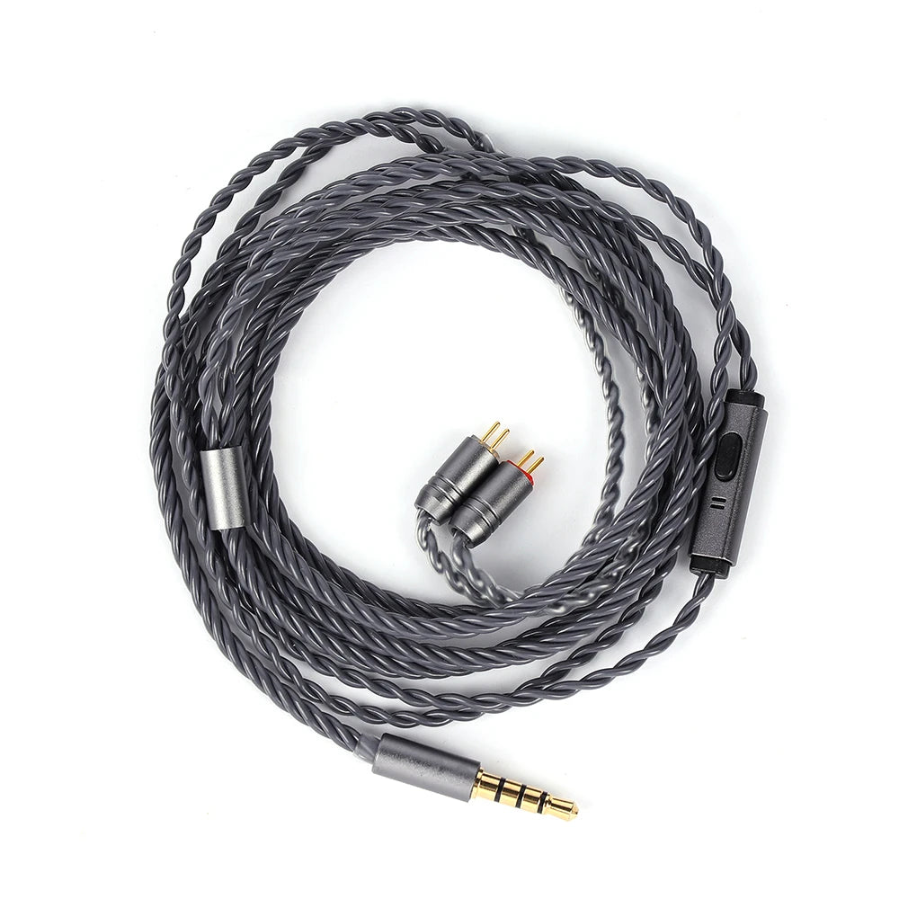 Tripowin Grace Detachable Earphone Cable with Microphone Silver-plated Oxygen Free Copper OFC Olina Mele