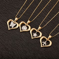 QIKU Gold Plated Daily Travel Pendant Necklace with Link Chain Features Butterfly/Star/Cross/Airplane/Palm/Virgin Mary Charms