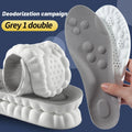 4D Cloud Technology Sports Insoles for Shoes PU Sole Soft Breathable Shock Absorption Cushion Running Orthopedic Care Insoles - Gray-White / EU41-42 MegaBDM