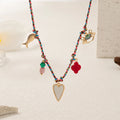 Cross-border European and American Bohemian Fashion Necklace Oval Color Oil Drop Retro Rope Sweater Chain Necklace Jewelry