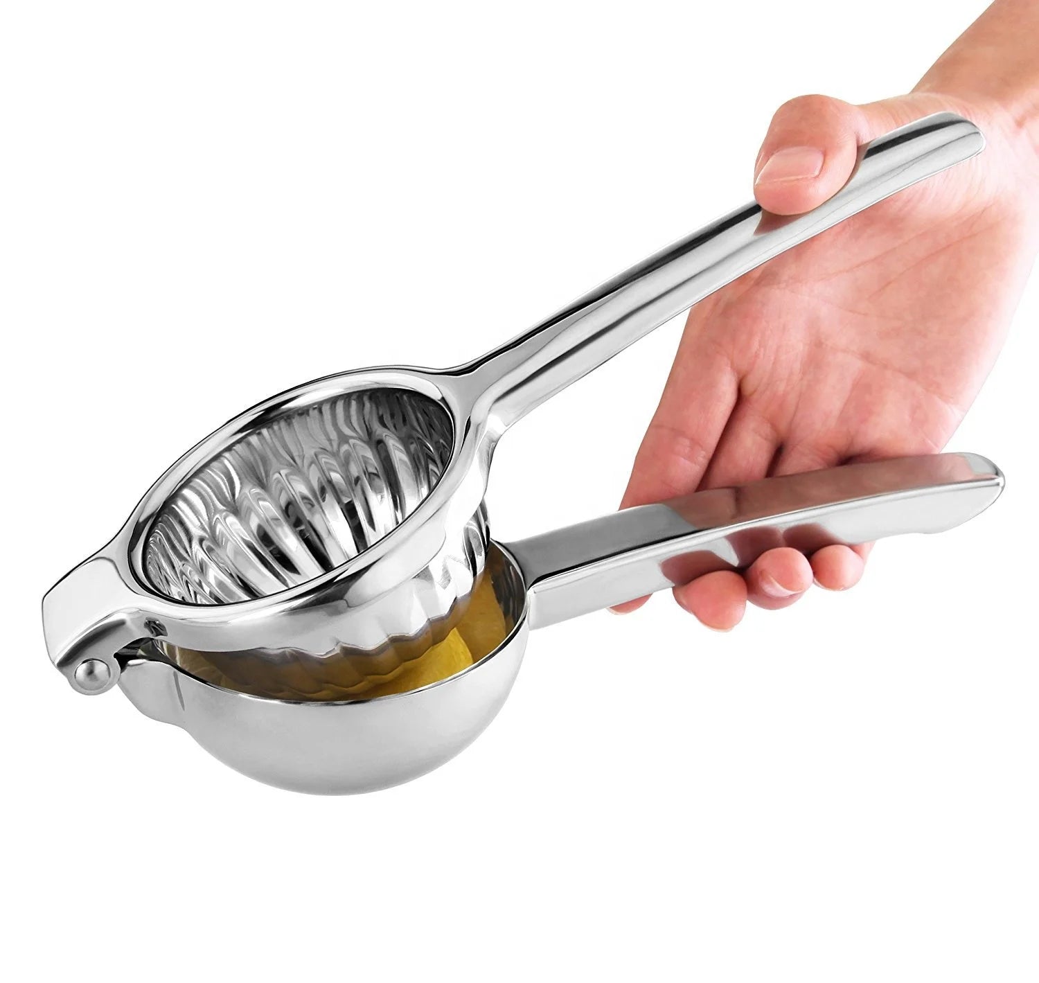 Manual Stainless Steel Fruit Squeezer with Metal Handle Lemon Lime Juicer Utensil