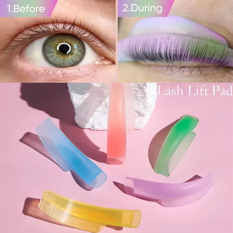 Newest Professional Lashes Lift Pad Super Flexible 5 Size Lash Lift Shields Reusable Colorful Korean Lash Lift Rod C Curl MegaBDM