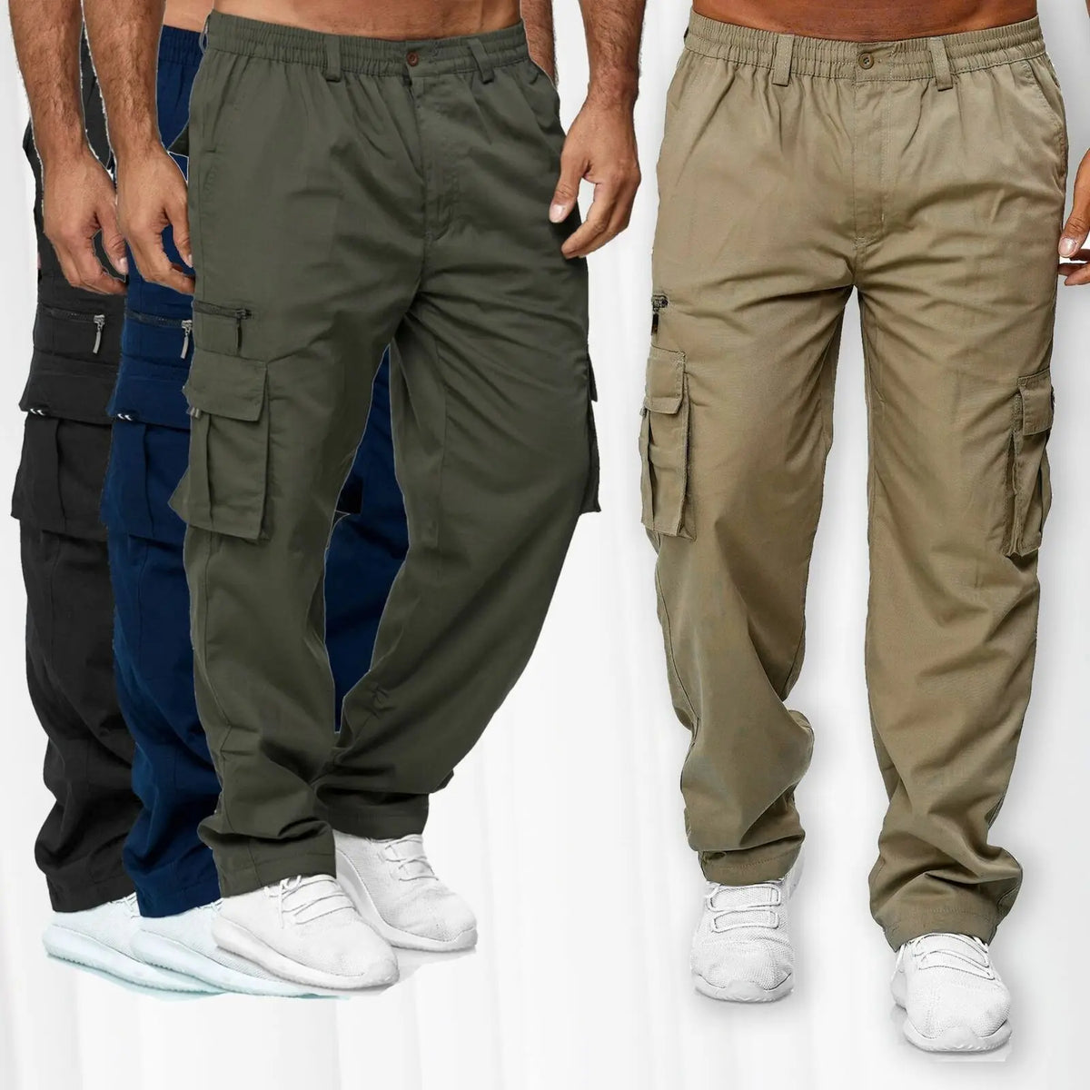 OEM Mens Cotton Linen Cargo Pants Wide Leg Casual Loose Fit Plus Size Breathable Summer Trousers Outdoor Streetwear Wear Pants MegaBDM