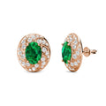 Argento 925 Orecchini Gioielli Da Donna Di Lusso Lab Grown Gem Stone Oval Cut Green Emerald Stud Earrings Destiny Jewellery