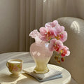 Handmade Fenton Glass Vase Elegant Decorative Flower Vase for Home Living Room Table Centerpiece Gift MegaBDM