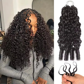 Knots Crochet Hair for Braiding Burmese Curly Boho Braids Human Hair Extensions Feathered Hair