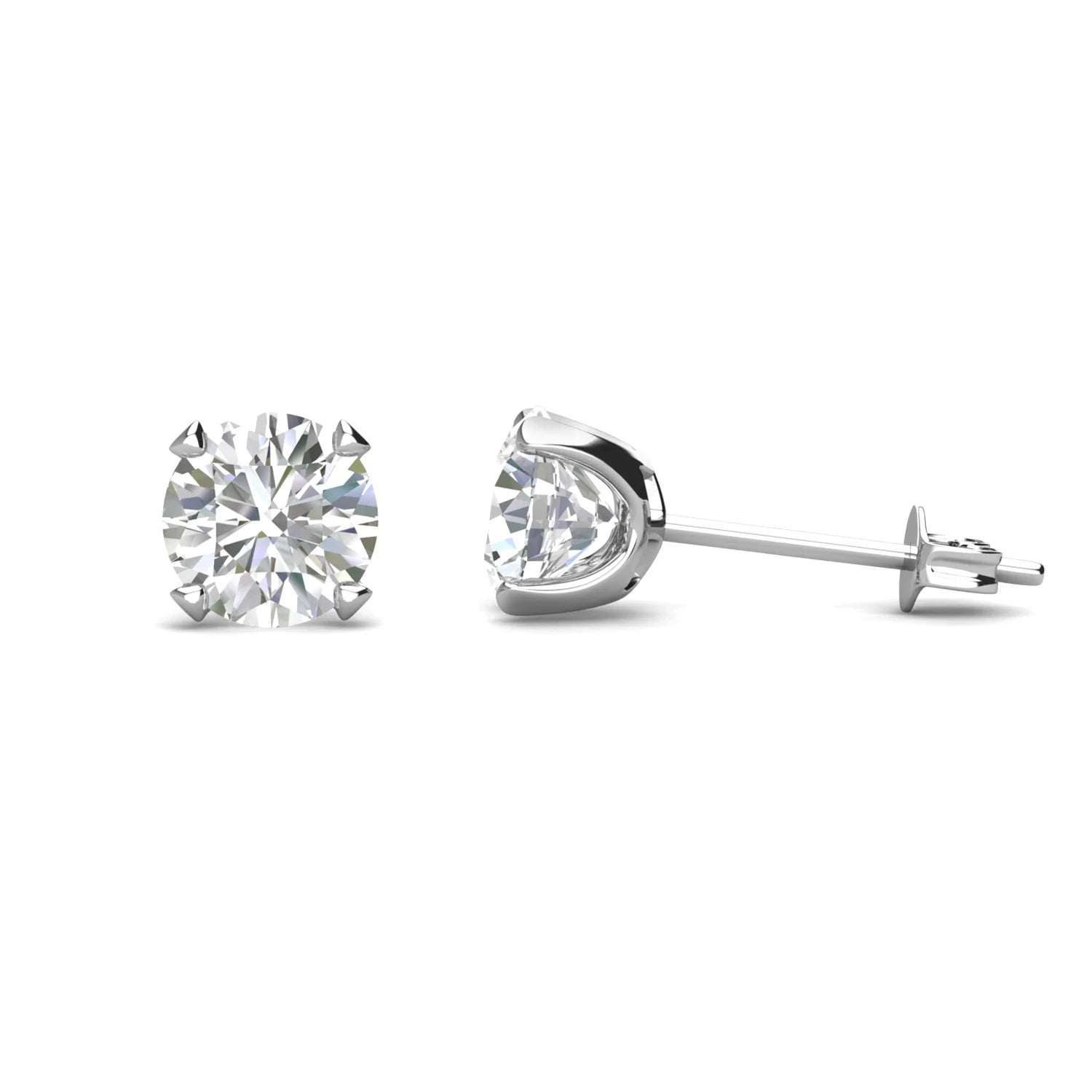 Perfect Gemstone 1 Carat Moissanite Diamond 925 Sterling Silver Solitaire Stud Earrings  for Women Destiny Jewellery