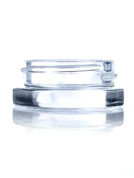 Square Low Profile Thick Concentrate Glass Jars with Child-Proof Plastic Lids-Airtight Containers for Oil Lip Balm Wax Cosmetics