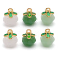 Green Petal Sphere Charm Gold Tone Alloy Floral Cap for Hanfu Hairpin Accents MegaBDM