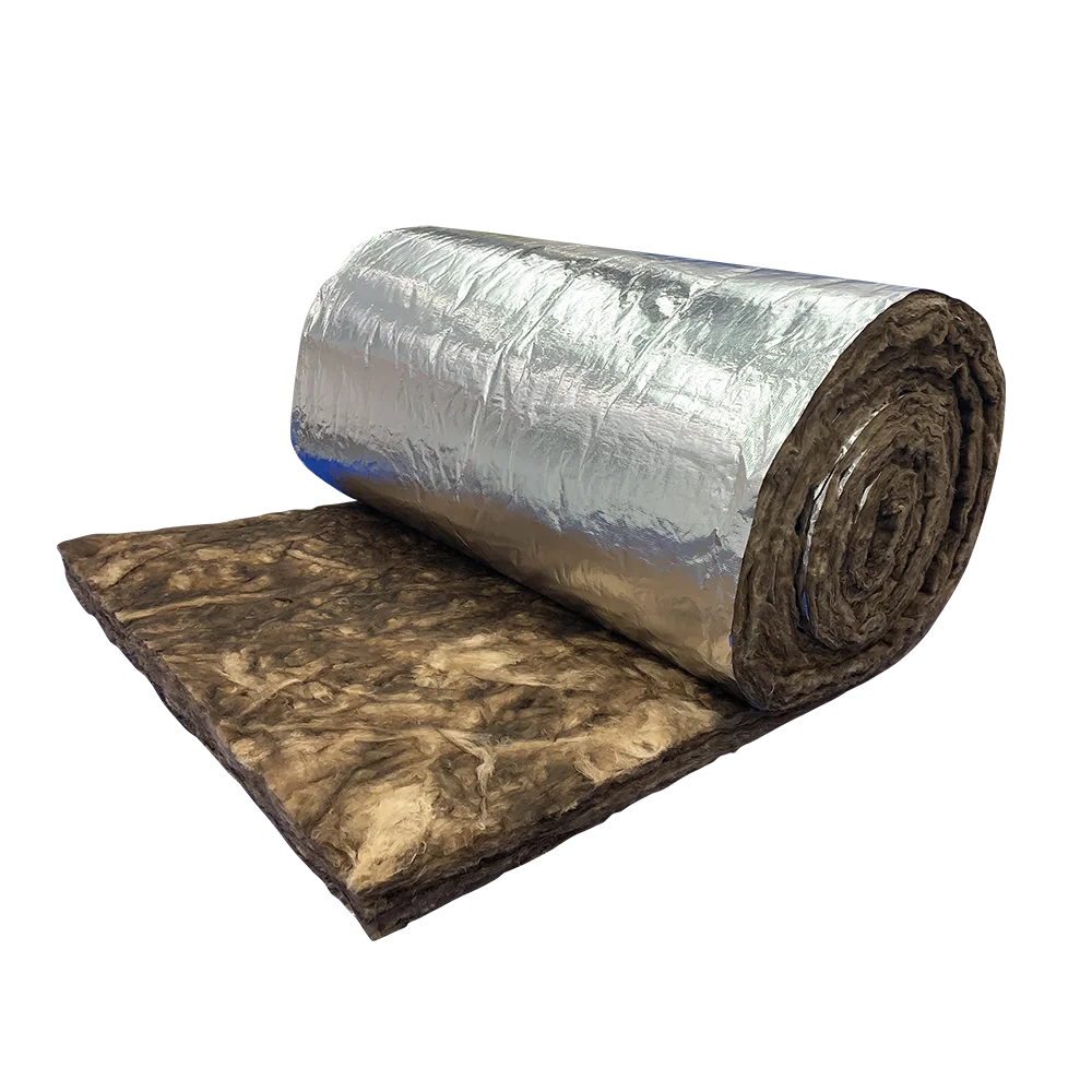 UET No Harmful Fiberglass Insulation A1 Fire Resistant Performance  Eco Brown Glass Wool Roll for Roof or Wall Insulation 55mm