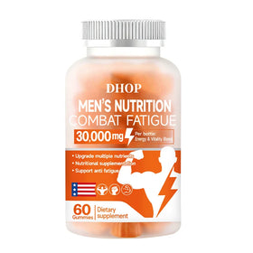 DHOP Men's Daily Energy & Vitality Gummies High Potency Vitamin D3 B12 Ashwagandha & Zinc for Fatigue Support