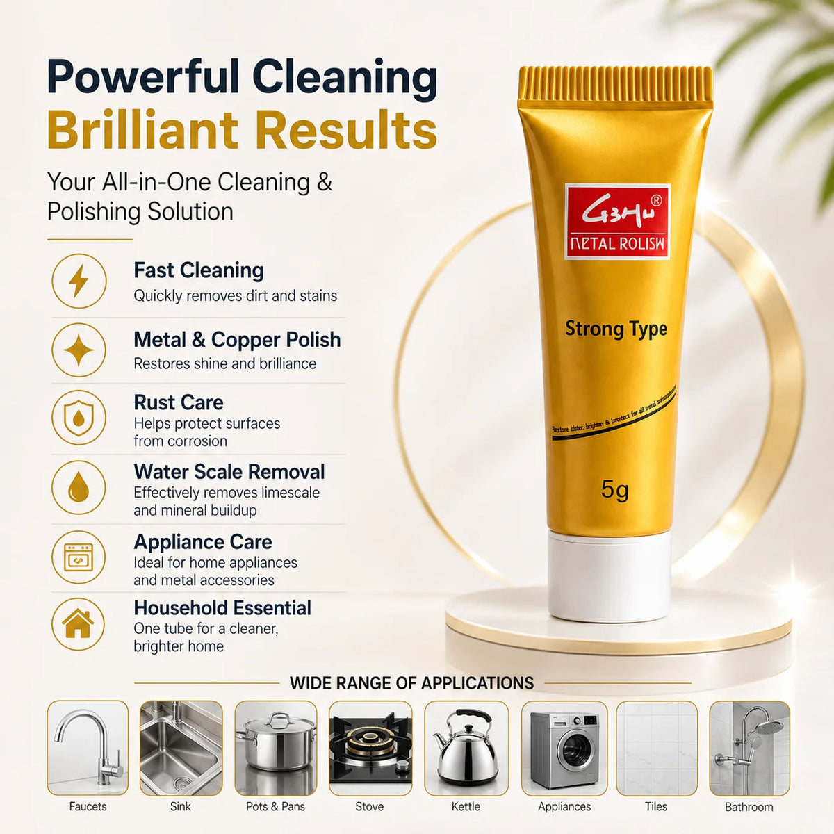 5g Multi-Purpose Metal Cleaning & Polishing Paste Free Gift PackCopper Polishing | OEM/ODM Manufacturing Service Available MegaBDM