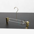 AS 32 cm Gold Clips Transparent Acrylic Hanger for Pants & Skirts Functional Closet Organizer Clothing Store Use
