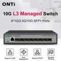 ONTi 8 10Gb SFP+ Ports L3 Managed Network Switch Support DHCP and Dynamic Routing Support VLAN Division and Port Aggregation