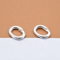 Round Oval Silver Locking Jump Rings No Solder Open to Closed Jump Ring Round Clasp Jewellery Findings Size 6mm 8mm 10mm