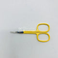 Wholesale Solid Yellow Extra Sharp Stainless Steel Manicure Scissors Curved/Straight Blade for Daily Use Beauty Type 2025
