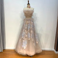 Jancember LSMZ03 Elegant Appliqued Flower Ruffle Evening Party Women's Dresses