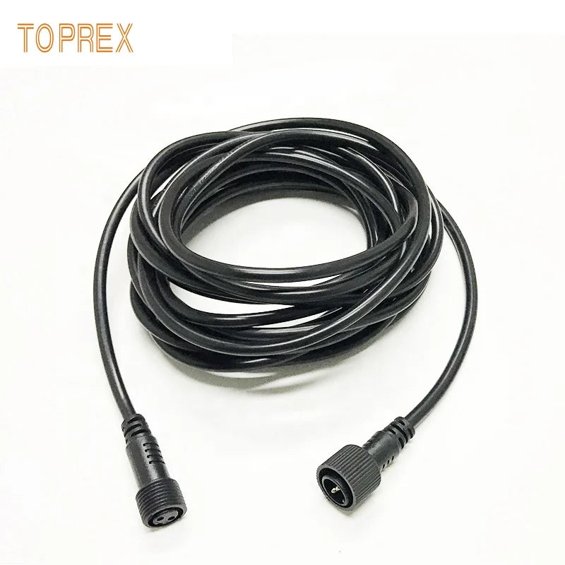 Universal 220V AC Safe Adapter Lamp String Two Female Connectors Extension Cable Outdoor Power Extension Cord Lighting