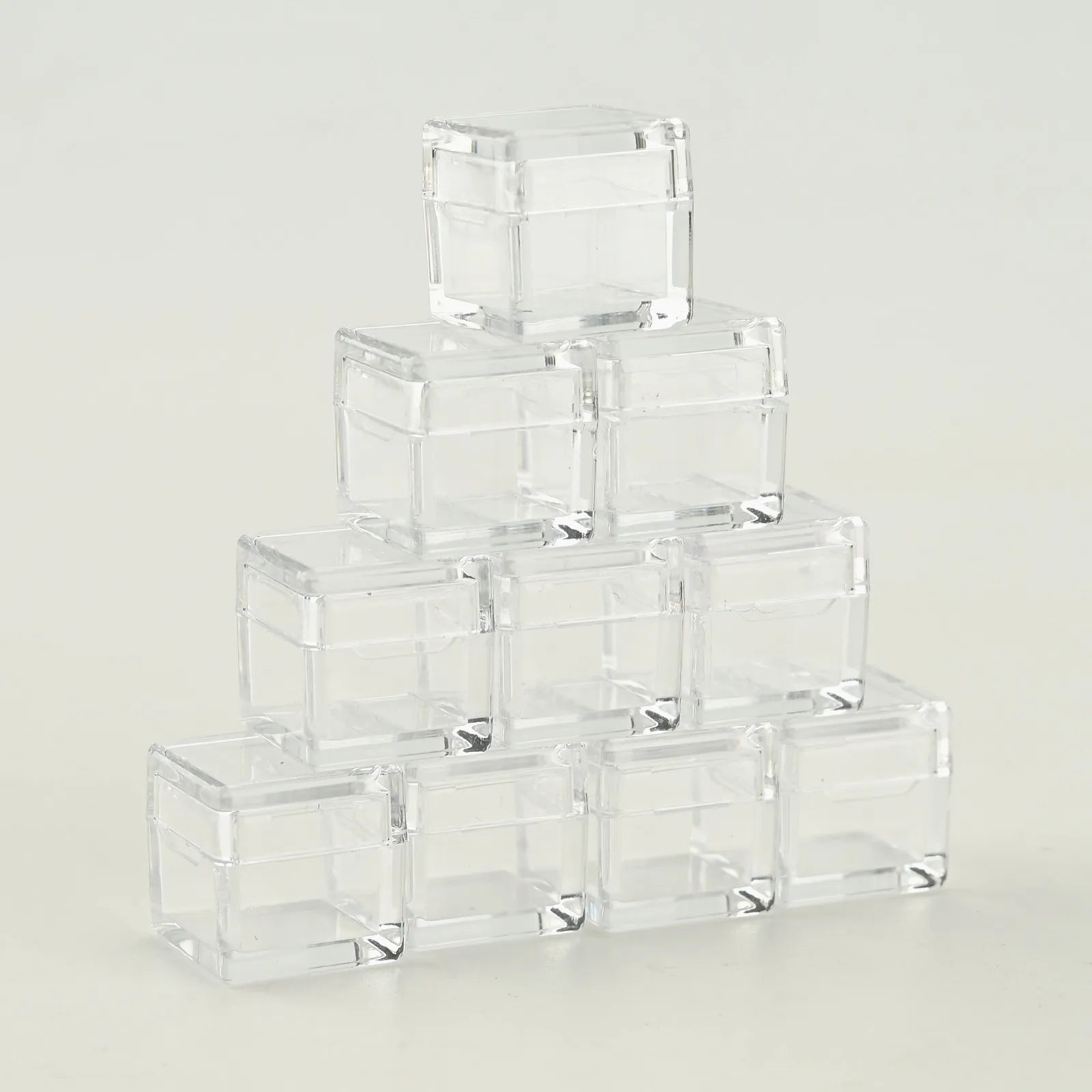 0.39"10mm Acrylic Box SetClear Display Case With Lid for Element Cubessmall collectibles crystals miniature model (10pcs)