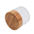 Wholesale Custom Eco-friendly Colored Glass Jar with Natural Bamboo & Plastic Child-proof Screw Cap for Cosmetic Storage