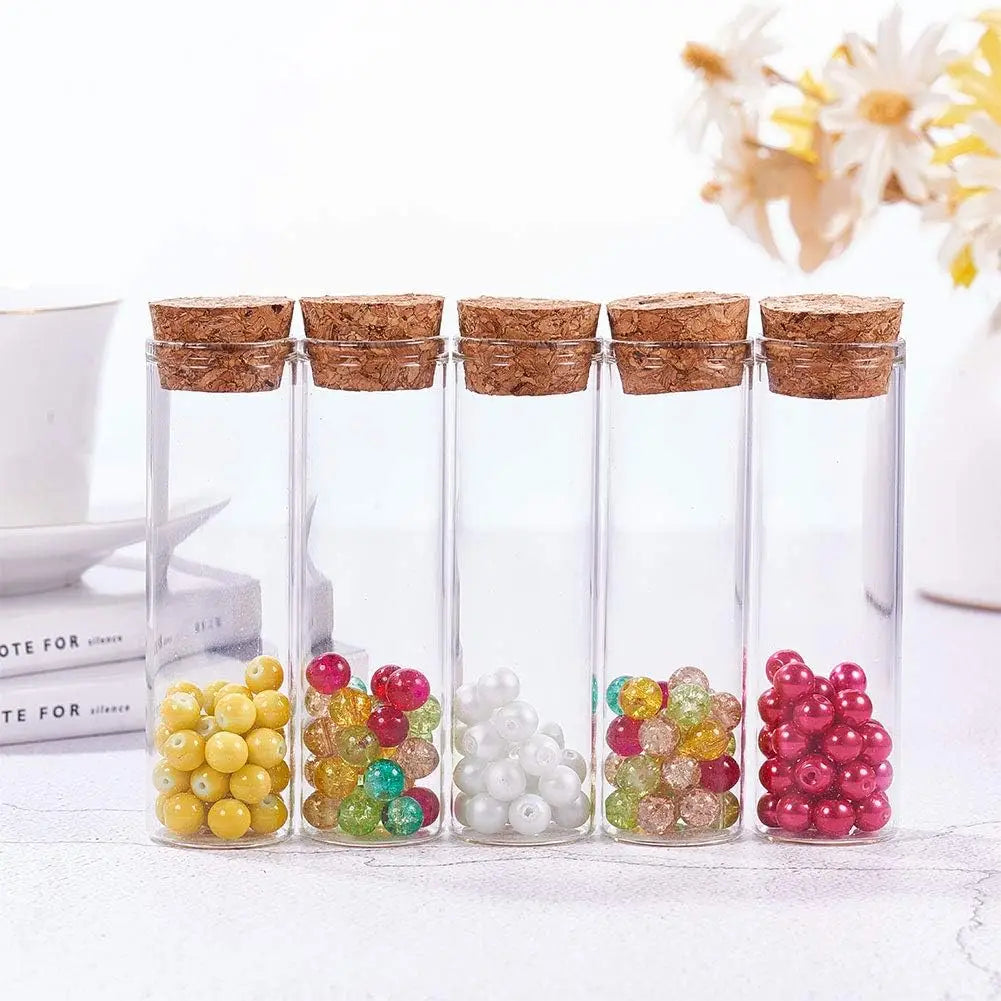 Hot Sale Different Size Vanilla Packing Food Grade Glass test Tubes  with Cork Stopper