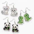 Custom PVC Waterproof Fashionable Lightweight Acrylic Personalized Full Color Printed Dangle Earrings Wholesale MegaBDM