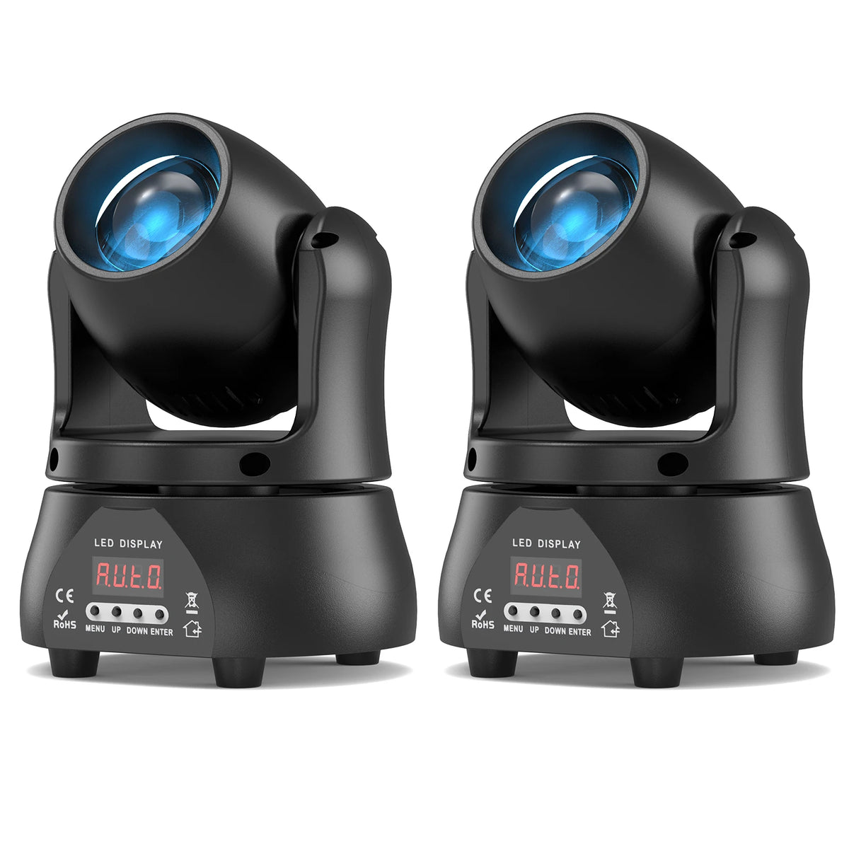 U`King 2pcs 40W LED Beam Moving Head Light RGBW Beam Effect Stage Lights DMX Sound Activated Moving Head Lights MegaBDM