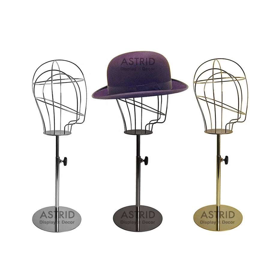 Astrid HQ Gold Head Rack Cap Hat Display Stand for Clothing Store