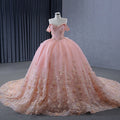 Jancember 231136 Princess Off Shoulder Appliqued Flower Evening Puffy Women's Dresses