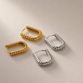 Stainless Steel 18K Gold Plated Minimalist Vintage Daily Wear Twisted U Shape Daily Wear Jewelry Hoop Earrings MegaBDM