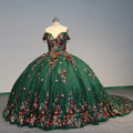 Jancember WC022 Shiny Dark Green Long Tail Quinceanera Party Gowns Dresses