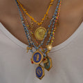 Original Design Oil Drop Twelve Constellations Handmade Necklace Colorful Handmade Cotton Rope Personality Fashion Necklace