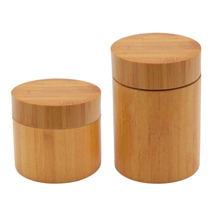 Bamboo Veneer Cream Jar Natural Veneer Finish Air-Tight Seal Eco-Friendly Perfect for Facial Creams Lotions Organic Skincare