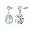 2022 Natural Gem Stone Vintage Blue Topaz Jewelry 925 Silver Birthstone Dangle Drop Earrings Gift for Women Destiny Jewellery