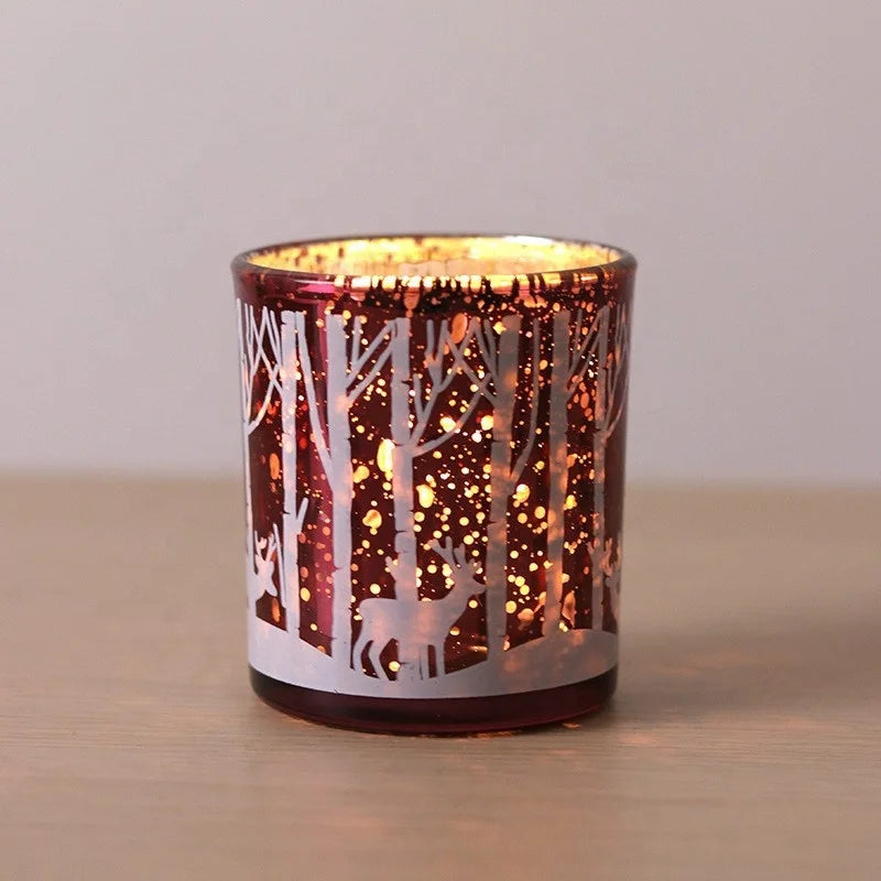 Christmas Decoration Supplies Glass Holder Candle Cup for Home Decor