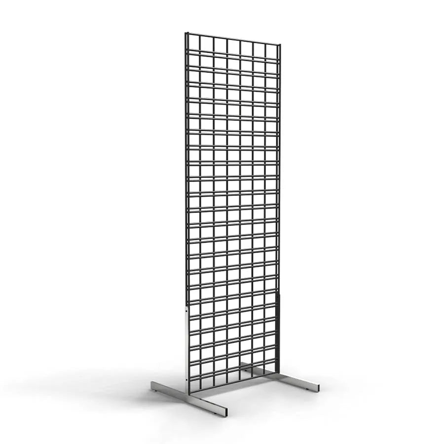 3 Color Metal L Movable Grid Panel Display Stand with Wheel