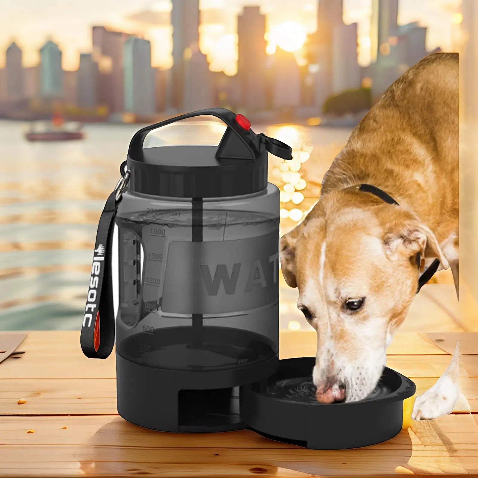 2200ml Pet Drinking Fountain portable water bottle Bebedouro De Agua Outdoor Dog Water Fountain