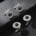Hot Sale Fashion Round Men Cufflinks 1 Pair of Shirt Suit Cuff Links Jewelry Alloy Classic Stylish Cuff Links for Men