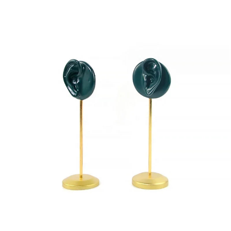 Fashion White Darkgreen Plastic+Metal Modern Luxury Lightweight 20cm Necklace Earrings Jewelry Display Stand for Shop Container