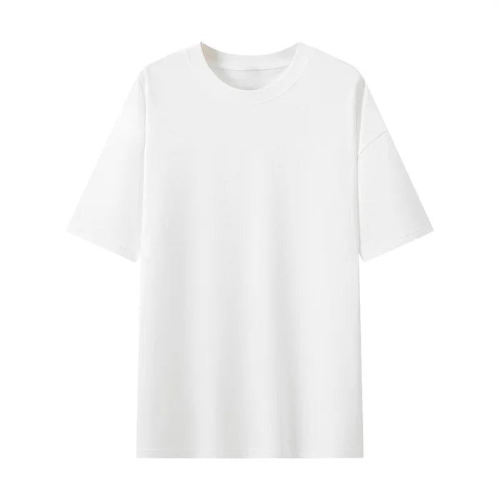 Bangladesh China Factory Price Custom Logo Embroidery Pure Cotton Summer 240G 32 Count Double Yarn Loose Short Sleeve T-shirt
