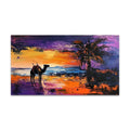 Custom Modern Coloful Oil Paintings Hand-painted Desert Brush Strokes Arabic Date Palms Canvas Art Prints for Hotel Projects