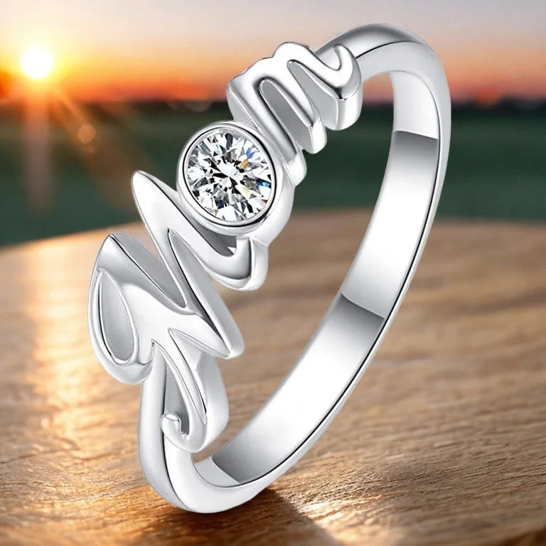 DropShipping Custom Elegant Bronze "MOM" Lettering Ring with CE Certification for Women Personalized Mather's Day Daily Gift MegaBDM